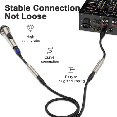 2 Pack 1/4 to XLR Cable,Balanced 1/4" Female to XLR Male Stereo Audio Adapter,XLR Male to TS/TRS Quarter inch Connector Converter Interconnect Cable - 11.8 inches (30 cm) image 3