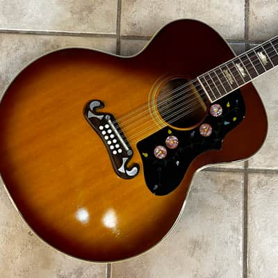 1976 Ibanez MIJ Made in Japan Model 698-12 Jumbo 12 string Acoustic Guitar Sunburst image 1