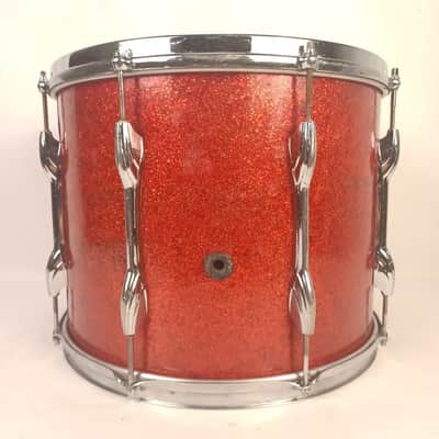 Premier 12x14" Marching Tenor Tom Drum Red Glitter 3Ply Baltic Birch Vintage 60s image 4