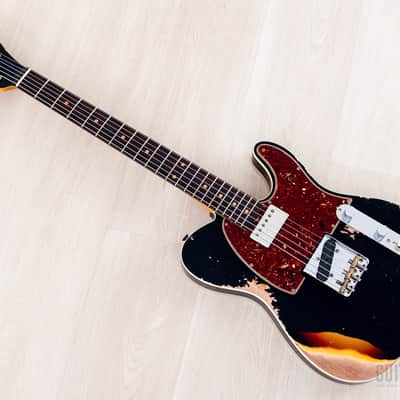 2024 Fender Custom Shop Limited Edition Reverse 1960 Telecaster Custom Heavy Relic Black Over Sunburst w/ SH-1 '59 PAF image 10