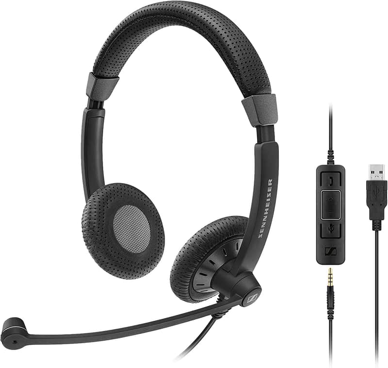 Sennheiser - SC 75 USB MS - Impact Double-Sided Headset with Microphone - Black image 1