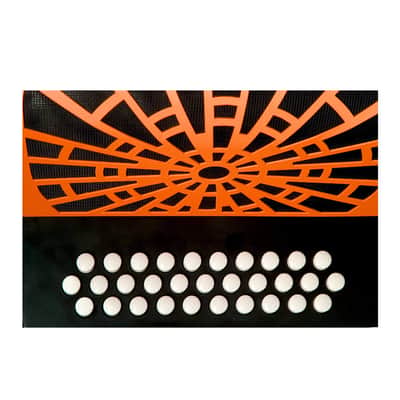 Hohner Compadre FBbEb Musica Tipica Series Accordion (Orange) - 12 Basses, 62 Notes, Standard Straps with Gig Bag image 3