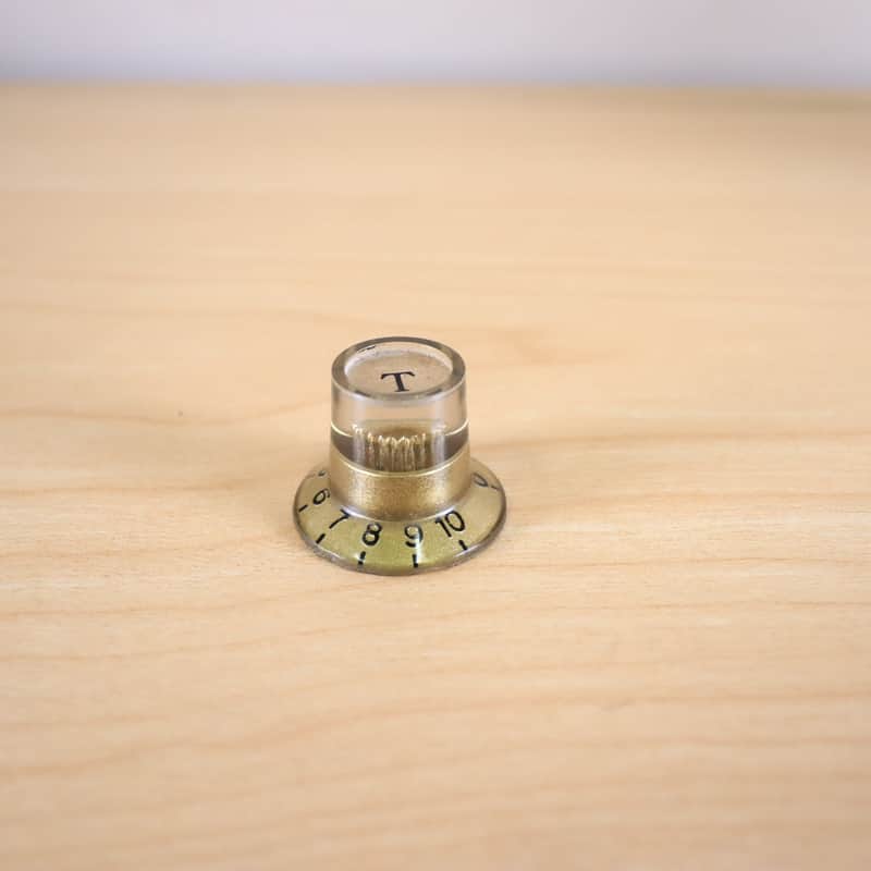 1960's Univox Teisco Guyatone Conrad - Single Gold Tone Guitar Knob image 1