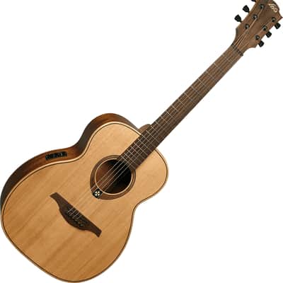 Lag TRAVEL-RCE Travel Series Solid Red Cedar Top Khaya Neck 6-String Acoustic-Electric Guitar w/Case image 5