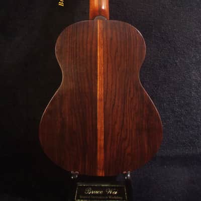 Gift for Musician - Handmade 8 String Baritone Ukulele, Solid Acacia, Indian Rosewood, Slotted Head, Floral Inlay, Bruce Wei UG19-2346 image 5