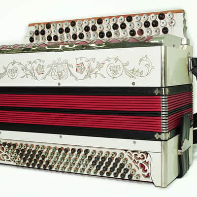 Vintage Russian Bayan Handmade 100 Bass Button Accordion, Decorated Original Soviet Bayan, Powerful Deep sound, Rare Old Bajan Accordeon, 2433 image 5