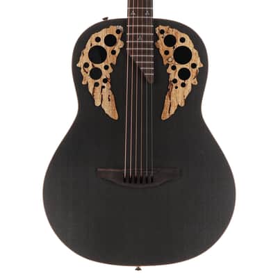 Adamas Spalted Maple Ltd Ed Deep Contour Ac-El - Black Satin Copper Metal Flake, Pro Setup (SR) (22701) image 1