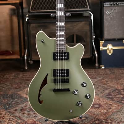 EVH SA-126 Special Semi-Hollow Electric Guitar - Matte Army Drab with Hardshell Case image 2