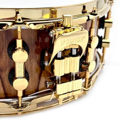 Sonor SQ2 Heavy Beech Snare Drum 14x5.5 African Marble Gloss w/Gold Hardware image 3