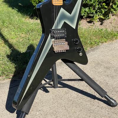 1981 Kramer Voyager Strat Head Black with Lightning Bolt and oil finished neck image 2