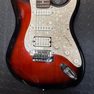 Unbranded S-Style HSS Electric Guitar- Red Burst with Pro Setup image 5