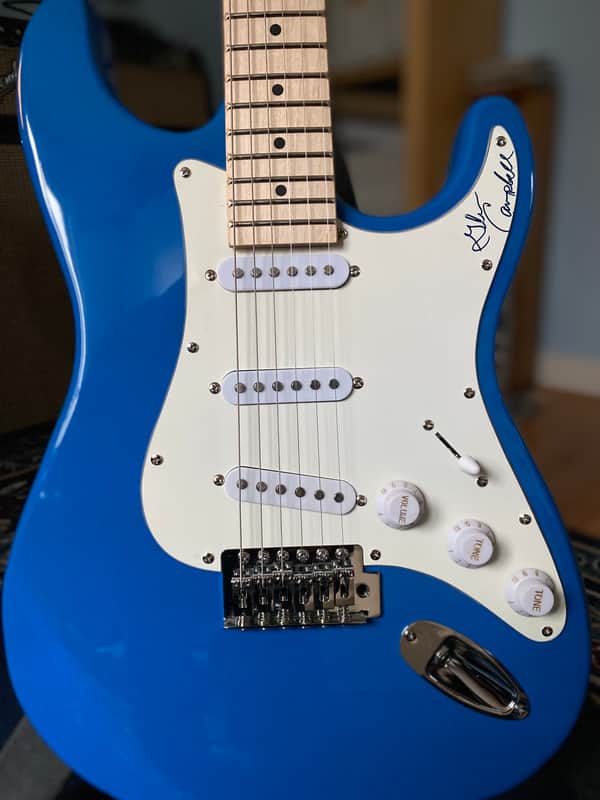 Strat-style guitar/Glen Campbell signed pick guard image 1