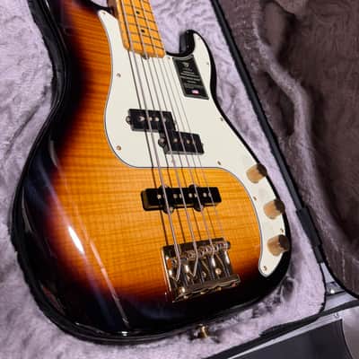 Fender 75th Anniversary American Professional II PJ Precision Bass 2026 - 2-Color Sunburst w/ Case, Free Plek 313 image 4