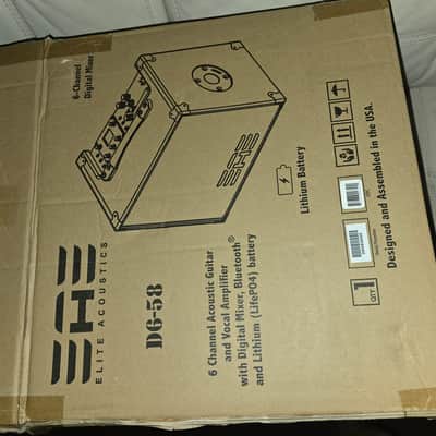 Elite Acoustics  EAE D6-58 120W Acoustic Amplifier with LFP Battery and Bluetooth - WOOD image 6