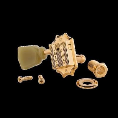 Gibson PMMH-020 Deluxe Green Key Tuner Set, Vintage Gold image 2