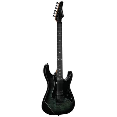 Kramer Volante Quilt HSFR Electric Guitar (with Gig Bag), Aqua Burst image 2