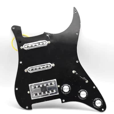 Black HSS Guitar Stratocaster Strat Style Loaded Prewired Pickguard image 1