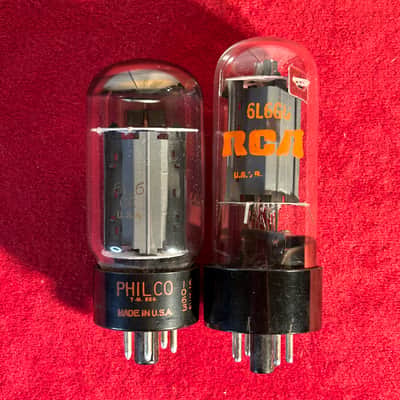 RCA/Philco Mismatched 6L6GC Amp Power Tubes Pair 1980s image 1