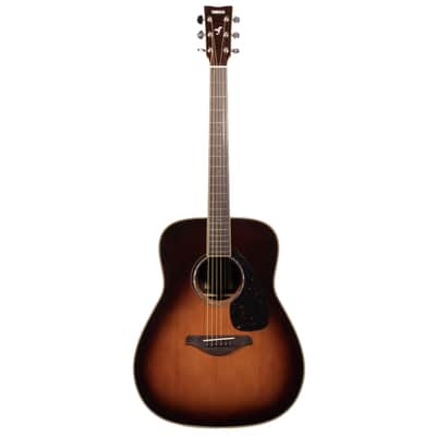 Yamaha FG830TBS Acoustic Guitar, Solid Sitka Spruce, Rosewood, Tobacco Sunburst image 4