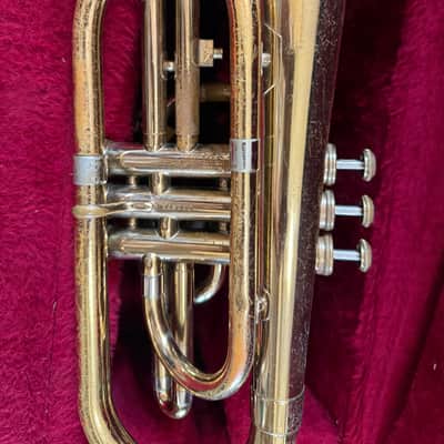Olds and Sons brand Mellophone, with case and mouthpiece, Made in USA image 3