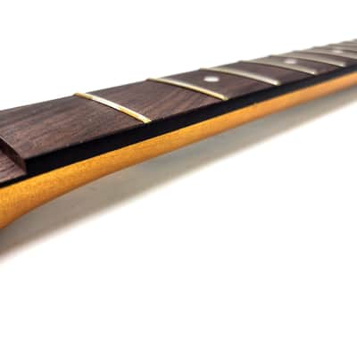 Brio Floyd Rose Nut Locking Nut S-Style Guitar Neck Rosewood Neck 12" Radius 10  mm Holes 22 Frets Satin Finish image 5