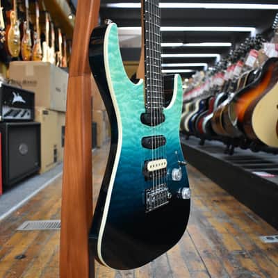 Charvel Pro-Mod Plus Dinky DK24 HSS QM Electric Guitar Blue Curaçao image 2