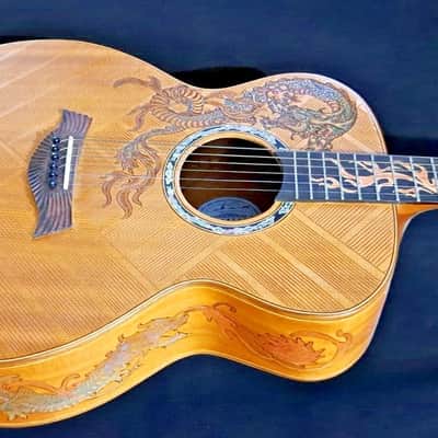 Acoustic Guitar Grand Concert, Handmade by Blueberry Dragon Motif image 13
