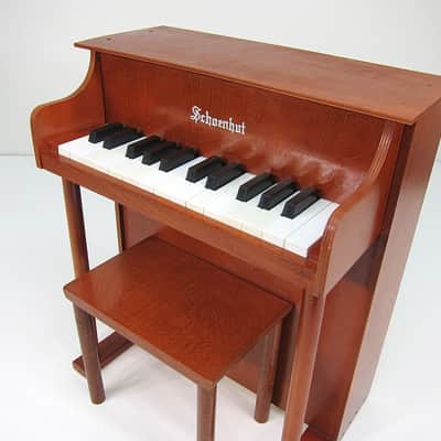 1960s Schoenhut Children's Toy Upright Piano Two Octave Near Mint Birch Cabinet & Matching Bench! image 23