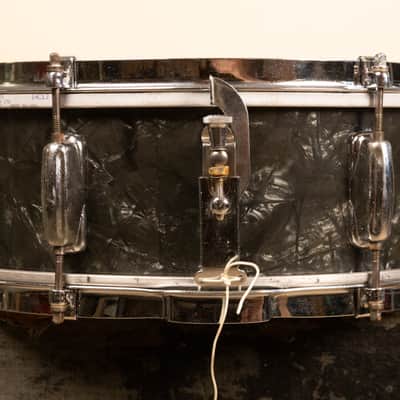 1966 Slingerland 5x14 Black Diamond Pearl Deluxe Student Model Snare Drum image 2
