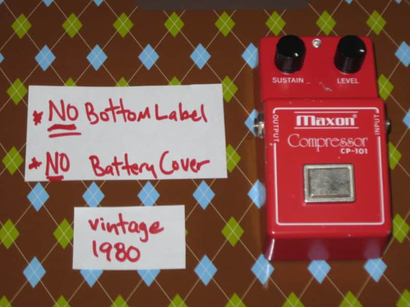used vintage 1980 Maxon CP-101 Compressor (ANALOG) - Japan, NO Bottom Label, MISSING Battery Cover (CP101) image 1
