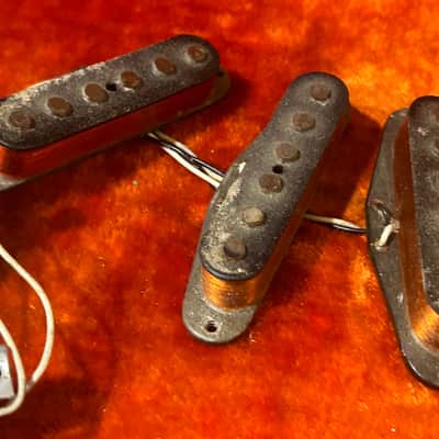 Set Vintage Fender Stratocaster Pickups 1970’s 1976 1979 - Grey Bottom image 5