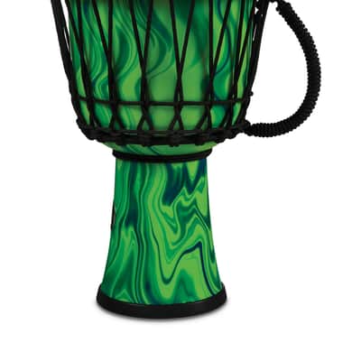 LP 10-inch Rope Tuned Circle Djembe with Perfect-Pitch head - Green Marble image 2