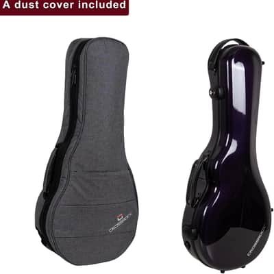 Crossrock Air Carbon Mandolin Case for F-Style (Fits Gibson F5) | Gloss 3K Carbon Weave Finish in Royal Purple, TSA Lock, Backpack Straps, Dust Cover – Elite Flight Case image 2