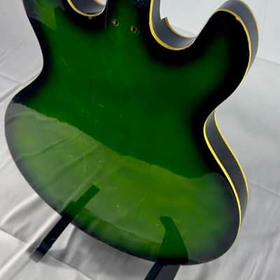 Aria Encore 335 Style Hollow Body 1970s Green Burst image 9