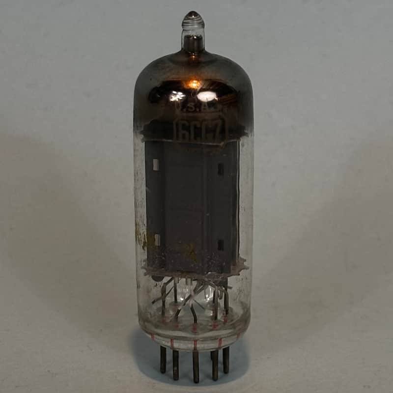 RCA 6CG7 6FQ7 Vintage Gray Plate Halo Getter Tube! T429 image 1