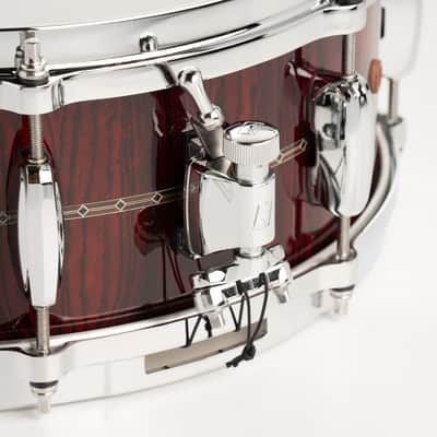 Tama TBS1455S DKR STAR Bubinga Snare Drum / Dark Red Cordia 14"×5.5" image 4