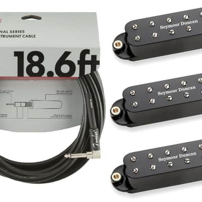 Seymour Duncan Billy Gibbons Red Devil Single Coil Strat Sized Guitar Pickup Set Black (FENDER 18FT) image 1