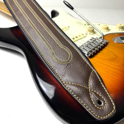 Walker and Williams C-34 Cognac Brown Premium Handmade Double Padded Leather Strap image 2