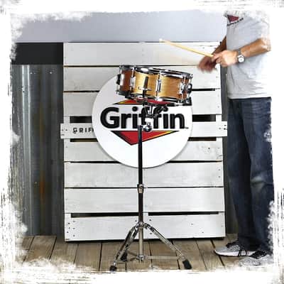 GRIFFIN Concert Stand-Up Snare Drum Stands (2-Pack) | Tall Adjustable Chrome Stand for Practice Pads & Drums | Extended-Height Hardware Mount Holder with Basket Clamp image 10