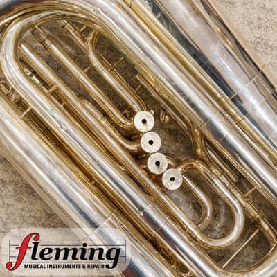 Miraphone CC1291 Professional 5-Valve 5/4 CC Tuba - Silver Plate image 13