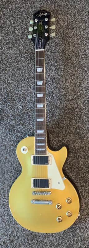 Epiphone Les Paul Standard Gold Top emg pickups electric guitar image 1
