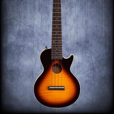 Epiphone Les Paul Acoustic Electric Ukulele Vintage Sunburst with Bag image 2