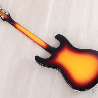 1990s Mosrite Ventures Model '63 Vintage Reissue Sidejack Sunburst w/ Vibramute & Case image 15