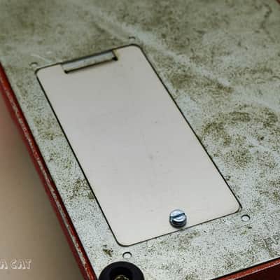 The Cobra Cat Stainless steel battery cover for Univox Super-Fuzz U-1095 guitar pedal image 1