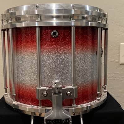 ~WOW!~ Pearl Championship CarbonCore 12x14" Marching Snare Drum in Red and White Sparkle Burst (Rm4) image 6