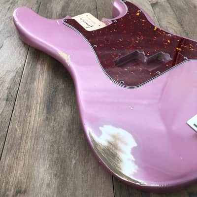 FRANCHIN Jupiter bass body Relic Aged Burgundy Mist Metallic 100% Nitro Lacquer Basswood Precision-Style Made in Italy - Stock piece #23120726 imagen 8