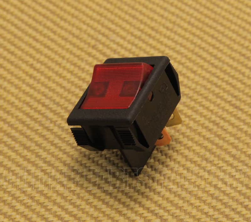 006-4049-000 Switch Rocker DPST Neon Red 120V Fender Bassman 250 image 1