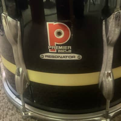 Premier resonator drums 1970 - black with pearl stripe image 3