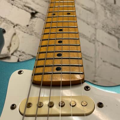 Vintage Palmer Strat Style Electric Guitar Metallic Blue w/ Hard Case Fresh Setup image 10