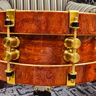 Bearing Edge 14x5.25 Dark Wood Snare Drum RARE 2009 - Lacquer image 1